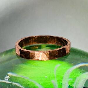 Raw Copper Ring Size 6.5 Band Jewelry Minimal Hammered Solid Handcrafted USA